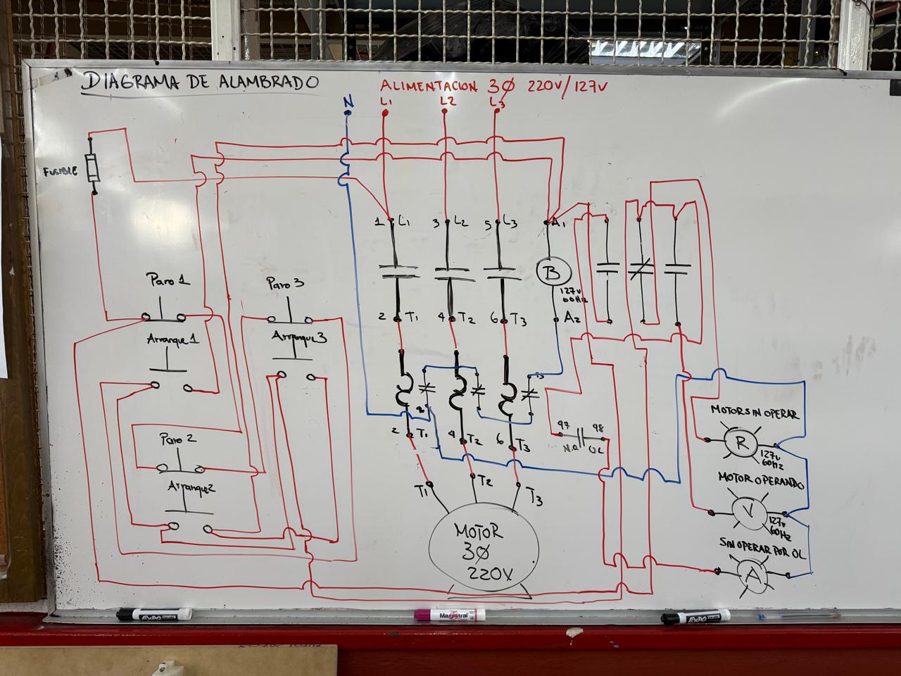 Diagrama de alambrado — referencia del aula